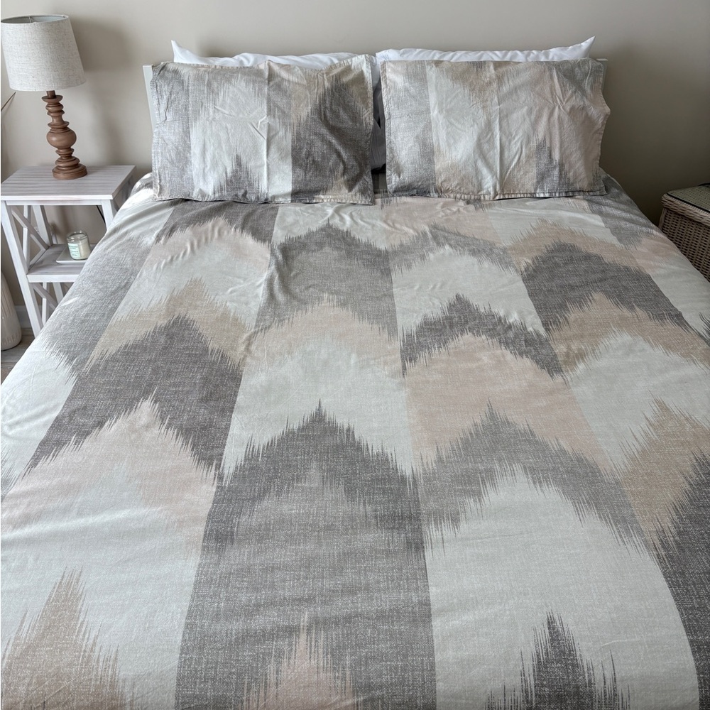 Ink & Ivy Alpine 3 Piece Full Queen Duvet Cover Two Pillow Shams 100% Cotton